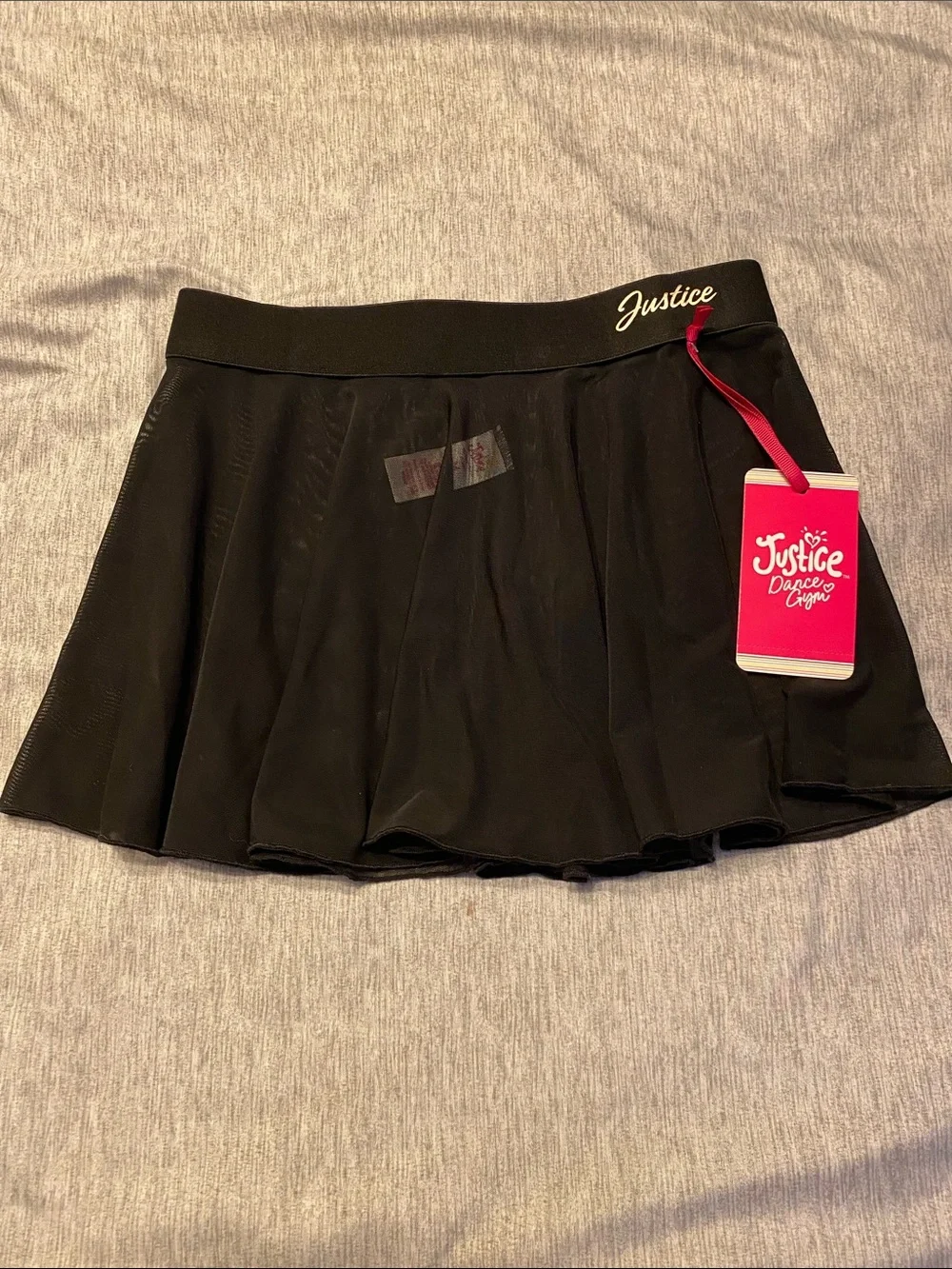JUSTICE Black Mesh Ballet Dance Skirt Youth Girls Sz M (10) NEW